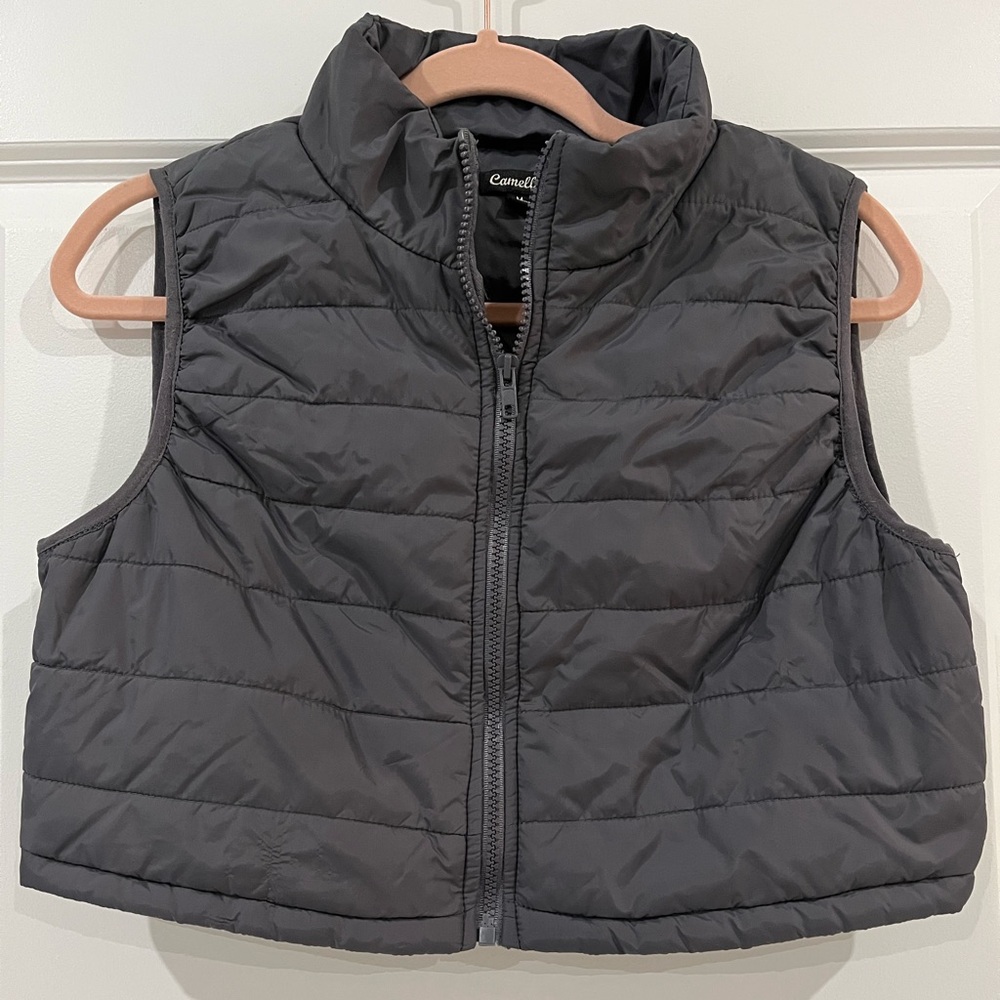 Camellia Zip Up Cropped Puffer Vest